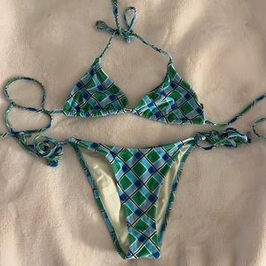 Velvet triangl bikini (small top and XS bottoms)